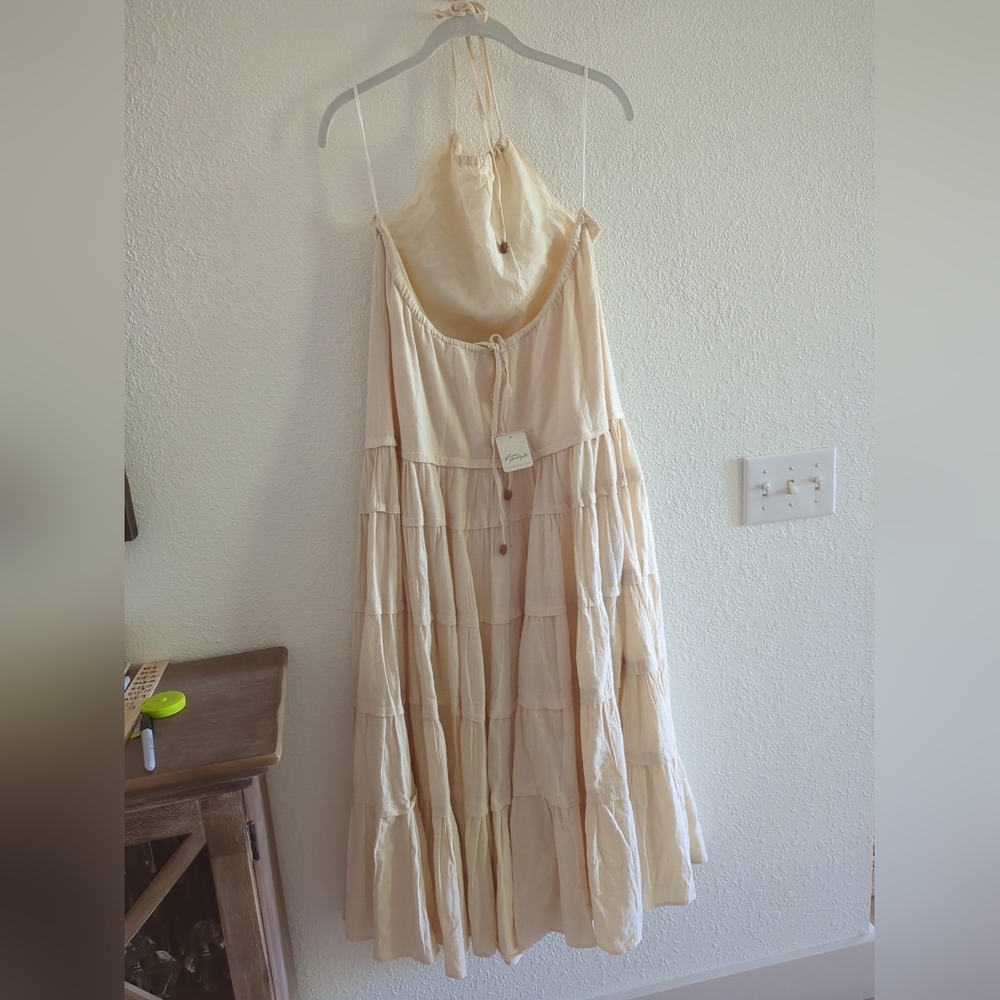Free People Somewhere Sunny Drop-Waist Maxi Dress Size Small New $118 - Picture 7 of 10